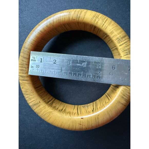 Vintage Acrylic Bangle Bracelet Tiger Striped Chunky Stackable Mod Boho Retro - Picture 6 of 6